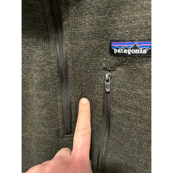 Patagonia fleece jacket quarter zip better sweater forest green coat men’s med - Picture 4 of 6